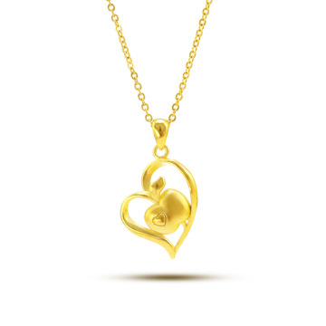 Shangjie OEM joyas Christmas Gift Fashion Heart Necklace Jewelry Gold Placer Necklaces for Women Apple Pendants for Necklace